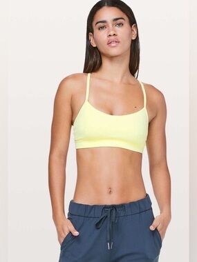 Lululemon Flow Y bra in Soft Yellow ( lemon ice)